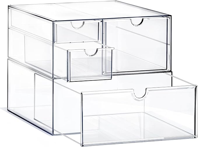 Prsildan Acrylic Drawer Makeup Organizer with 4 Drawers by Prsildan