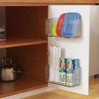 MaraFansie 2 Pack Plastic Lid Organizers - Inside Cabinet for Kitchen Organizers, No Drilling Wall Mount Container Holders for Tupperware, Food Storage, Transparent - Image 2