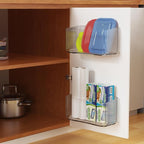 MaraFansie 4 Pack Over Cabinet Organizer Storage Lid Organizer Caddy Space Saver No Drilling Adhesive Hook Over Door Organizer, Transparent - Image 2