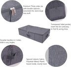 Folding Fabric Rigid Under Bed Closet Storage Bins with Zip Lid,Black Gray - Image 3