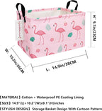 Rectangular Collapsible Laundry Basket with Side Handles, Pink Flamingo - Image 2