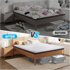 Under Bed Storage with Wheels, 2-Pack 10" Height XXL 75L Rolling Storage Bins, Quick Assembly Underbed Shoe Storage Containers with Clear Lid & Label, Dorm Under Bed Drawers for Clothes, Shoes, Black - Image 8