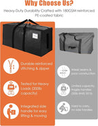 SWEET DOLPHIN 12 Pack 200LB Heavy-Duty Moving Bags with Wrap-Around Handles, Extra Large Storage Totes for Space Saving, Clothes Storage Bags, College Dorm Essentials, Black, 24 Gal - Image 7