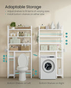 SONGMICS 4-Tier Bamboo Over the Toilet Storage with Adjustable Shelves - Image 2