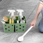 Portable Shower Caddy Plastic Shower Basket Organizer with Handle, Green - Image 6