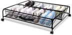 XSCQ Under Bed Shoe Storage with Wheels, Space Saving Shoe Organizer with Sturdy Metal Frame & Breathable Mesh, Suitable Under The Bed, Sofa and Desk, 1 Pack by OLIKIUS