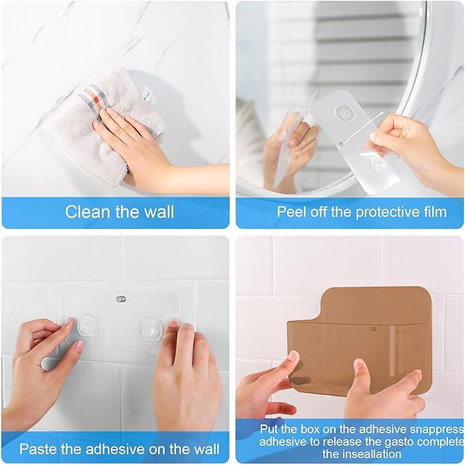 CGBE 2-Pack Cabinet Door Organizer, Self Adhesive Bathroom Shelves, Amber - Image 5