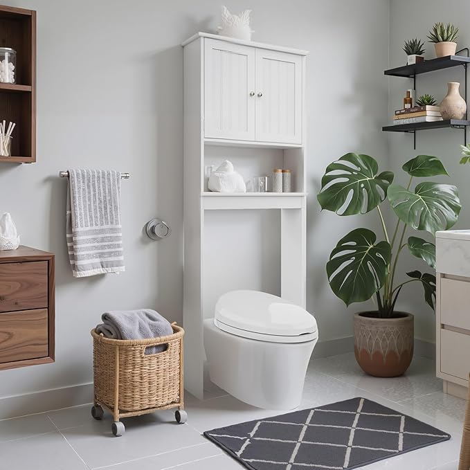 Over Toilet Storage Cabinet with Barn Door & Adjustable Shelves by GROZING