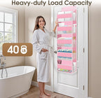 2 Pcs Over The Door Organizer Large Capacity Hanging Storage Room Organizer | 40 lb Capacity, Ultra-Sturdy, Foldable, Mesh Design with Clear Window, Space-Saving Organizer for Pantry, Nursery & Closet - Image 5