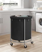 SONGMICS Laundry Basket with Wheels,190L, Steel Frame, Removable Bag - Image 2