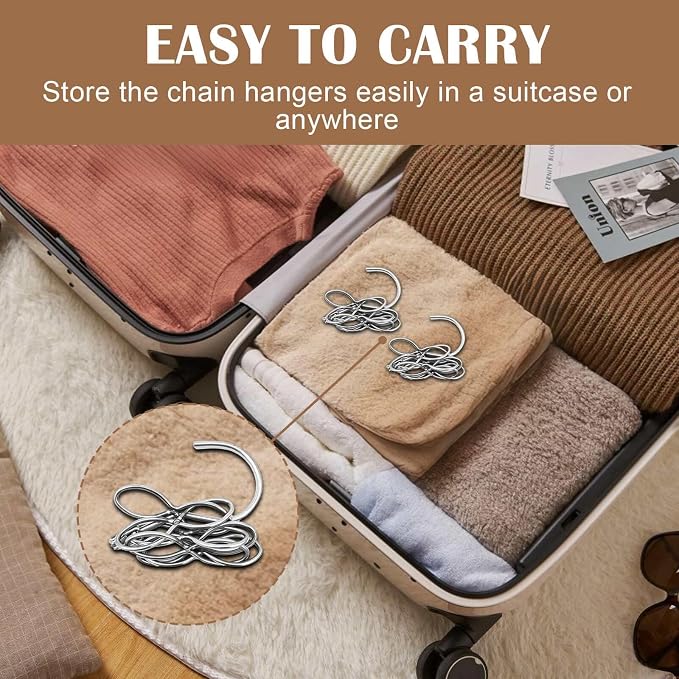 80 Holes Clothing Chain Hangers: 10 Pack Metal Space Saving Hangers - Image 5