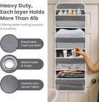 Over The Door Organizer 4 Shelves & 4 Side Pockets, Large Storage Rack - Image 3