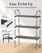 Kitsure Shoe Rack for Closet, Shoe Storage, 27.6" Wide - 3 Tiers, Black | Shoe Organizer for Closet, Entryway, Living Room, Space-Saving Shoe Shelf, Sturdy Zapateras Organizer - Image 6