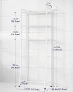 Kitsure Over Toilet Storage Rack, 63.2" H Space-Saving, Holder & Hooks - Image 2