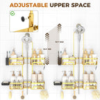 REINHARDT Split Shower Caddy Hanging for Handheld Showerheads, Gold - Image 2