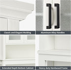 Over The Toilet Storage Cabinet, Over Toilet Bathroom Organizer with Doors and Adjustable Shelf, Thicken Frame Above Toilet Storage Cabinet Behind Toilet Bathroom Organizer, Cream White - Image 9