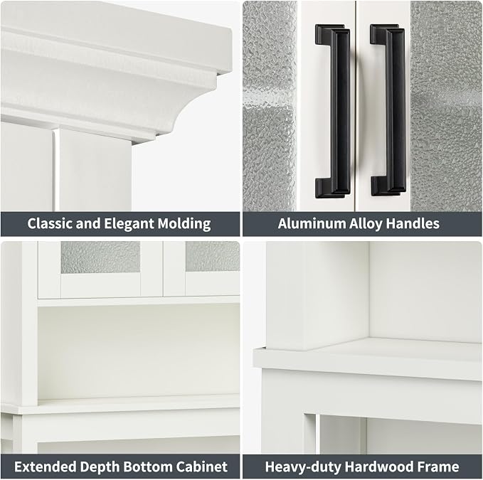 Over The Toilet Storage Cabinet, Over Toilet Bathroom Organizer with Doors and Adjustable Shelf, Thicken Frame Above Toilet Storage Cabinet Behind Toilet Bathroom Organizer, Cream White - Image 9