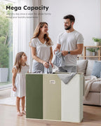 SOLEDI 180L 3-Section Laundry Hamper with Lid, Extra Large Dirty Clothes Basket with Sturdy Handles for Laundry Room & Bedroom - Durable Organizer for Sorting Laundry - Image 2