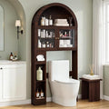 Over the Toilet Storage Cabinet with Arched Top, 68" Tall, Dark Walnut by TurtleMyrtle