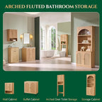 72" Over The Toilet Storage Cabinet, Wood Bathroom Storage Cabinet, Natural - Image 7