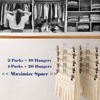 Pants & Skirt Hangers with Clips,4 Pack Space Saving Closet Organizer-5 Tiers Detachable Skirt Hangers with Adjustable Non-Slip Clips,Metal Multi-Layer Hangers for Jeans, Pants Skirts (4, Black) - Image 6