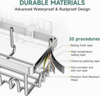 Veken Shower Caddy 6-Pack, Advanced Rustproof Design, No Drilling Adhesive Shelves, Rack with Soap Holder, Large Capacity Bathroom Organizers and Storage, Wall-Mounted Kitchen & Home Decor, Silver - Image 5