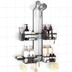 REINHARDT Split Shower Caddy Hanging for Handheld Showerheads, Black by REINHARDT