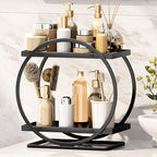 Bathroom Counter Organizer, 2-Tier Black Perfume Organizer Dresser by YIWANFW