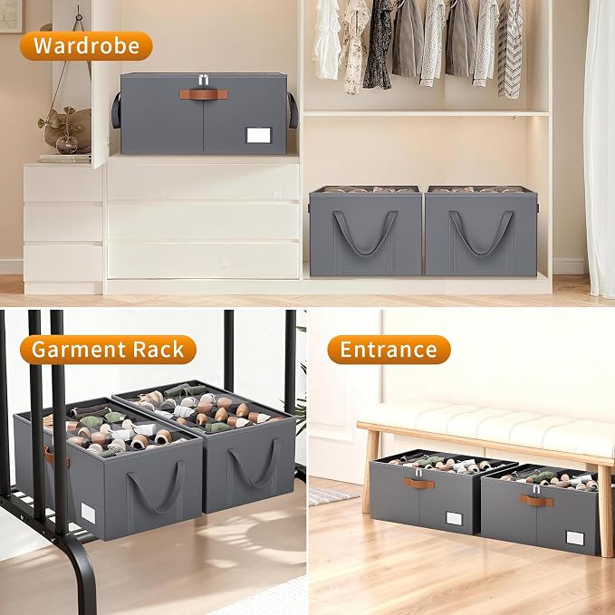 Shoe Organizer for Closet, Fits up to 40 Pairs, Gray, 2 Pack - Image 7