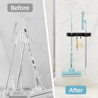 Broom Holder Wall Mount, Stainless Steel Mop and Broom Organizer, Broom Hanger with 2 Slots 2 Hooks for Home Kitchen, Garage, Garden and Laundry Room, Black - Image 7