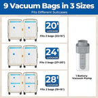 ETENWOLF 9 Combo Vacuum Storage Bags for Travel with Wireless Pump - Image 2