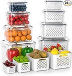 Anysig 8 Pack Fridge Fruit Storage Containers with Removable Colander by AnysigOfficial