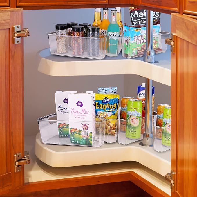 URALFA Lazy Susan Organizer Set of 8, 1/8 Wedge Corner Cabinet Organizer - Image 5