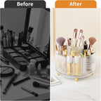 fanado 360° Rotate Makeup Brush Holder Organizer, Makeup Organizers Countertop, Makeup organization and Skincare Storage for Vanity, Desktop, Bathroom (Clear) - Image 6