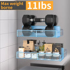 DTUQYX 6-Pack Magnetic Shelves for Washing Machine & Refrigerator, Heavy-Duty Laundry Organizer with Hanger Holder & Deep Baskets, Metal Storage System for Laundry Room (Blue) - Image 4