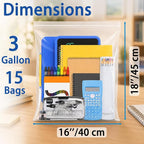 Large 3 Gallon Zippered Plastic Bags for Storage - Image 2