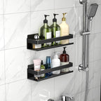 Aluminum Shower Caddy 2-Layers (11.8in) No Drill Shower Shelves - Image 4