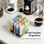 Drink Packet Organizer, Rotating Turntable Organizer with 4 Compartments - Image 5
