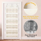 2 Pack Over The Door Organizer 6 Tiers, Extra Large Behind Door Storage of 12 Compartments, 80 lbs Weight Capacity Hanging Storage Organizer with Clear Window Kids Toys,Shoes (6 Tiers - Beige) - Image 7
