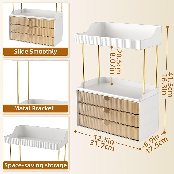 StorBin Arcylic 5-Tier Makeup & Skincare Organizer for Vanity, Bath, 2 Sets - Image 2