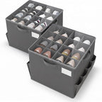 Varhomax Shoe Organizer Box for Closet, Fabric Storage Basket 2 Pack by Varhomax