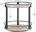 YATINEY Lazy Susan Organizer, Rotating Spice Rack, 2 Tier Spice Turntable Organizer, Industrial Turntable Spice Holder, for Kitchen Countertop and Cabinet, Compact and Versatile, Greige SR22BG - Image 7
