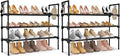 LANTEFUL 3 Tier Shoe Rack for Closet, Shoe Organizer with 5 Hooks, Long Shoe Shelf Storage for Sneaker and Boot Stackable Free Standing Shoe Rack for Entryway, Garage, Small Spaces, Dorm (Pack of 2) by LANTEFULforTidyingHouse