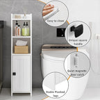 Lomojo Small Bathroom Storage Cabinet Corner, 7.87"Dx7.87"W x31.5"H (White) - Image 7