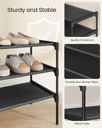 SONGMICS 3-Tier Shoe Rack, Space-Saving, Shoe Storage Organizer - Image 5