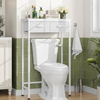 Simple Trending 2-Tier Over The Toilet Storage with 2 Fabric Drawers - Image 2