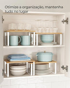 SONGMICS Cabinet Organizer Shelf, Set of 2 Spice Rack, Kitchen Storage - Image 3