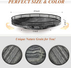 AMH 10-Inch Ancient Wood-Grain Marble Lazy Susan with Black Iron Frame - Image 3