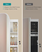 SONGMICS Jewelry Organizer, LED Jewelry Cabinet, Wall/Door Mounted - Image 3