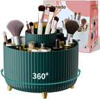 fanado 360° Rotate Makeup Brush Holder Organizer, Makeup Organizers Countertop, Makeup organization and Skincare Storage for Vanity, Desktop, Bathroom (Green) by Unknown